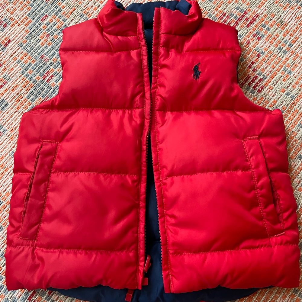 Boys reversible down puffer vest
